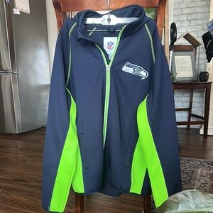 NFL Seattle Seahawks - Navy and Green Zip Up Jacket!! Mens Large~